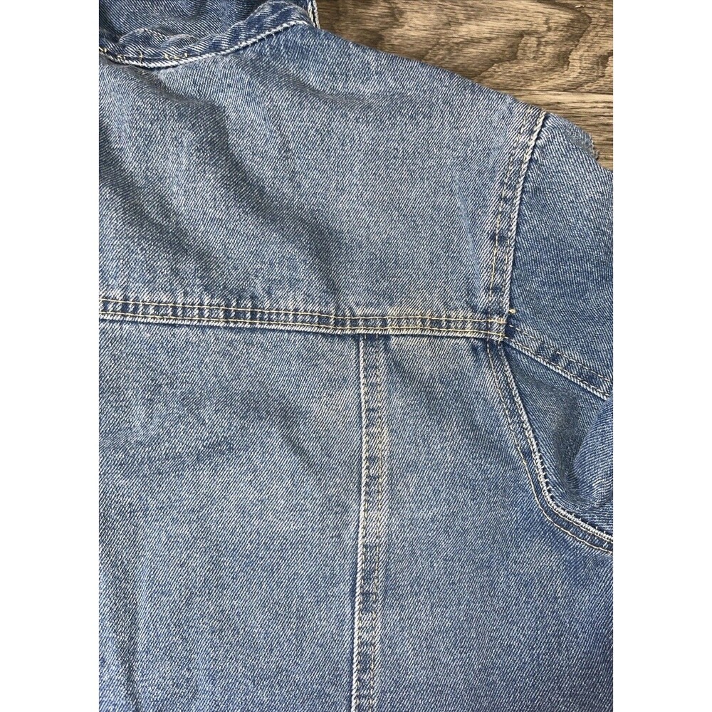 Vintage Distressed Roebuck and  Jean Jacket Blue Denim Sz M Button Up Women’s - Picture 7 of 8